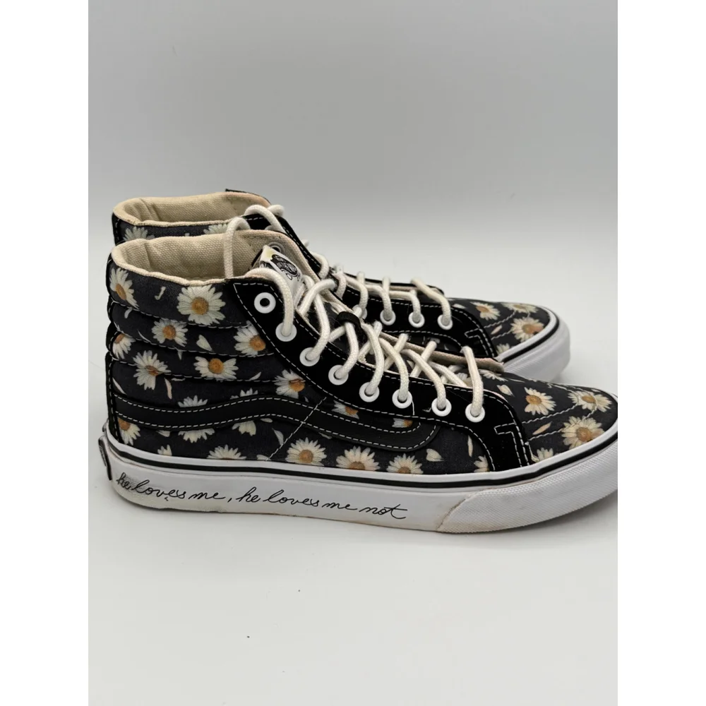 Vans Sk8-Hi “He Loves Me, He Loves Me Not” Daisy Floral Print Sneakers Women’s 7